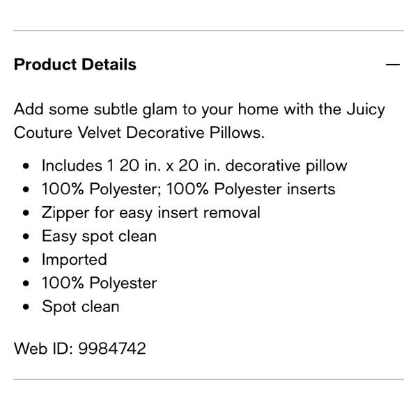 ✨Juicy Couture htf 💎BLING💎 gorgeous throw / accent pillow NWT - Picture 16 of 16